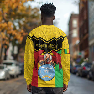 Personalized Afro Mali Vulture Long Sleeve Shirt Coat Of Arms - Bogolan Pattern