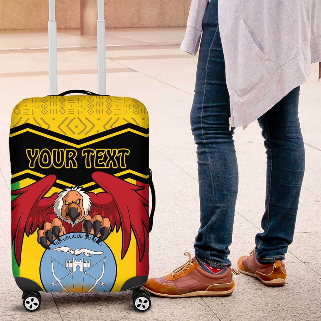 Personalized Afro Mali Vulture Luggage Cover Coat Of Arms - Bogolan Pattern