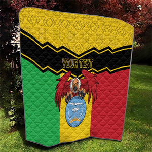 Personalized Afro Mali Vulture Quilt Coat Of Arms - Bogolan Pattern