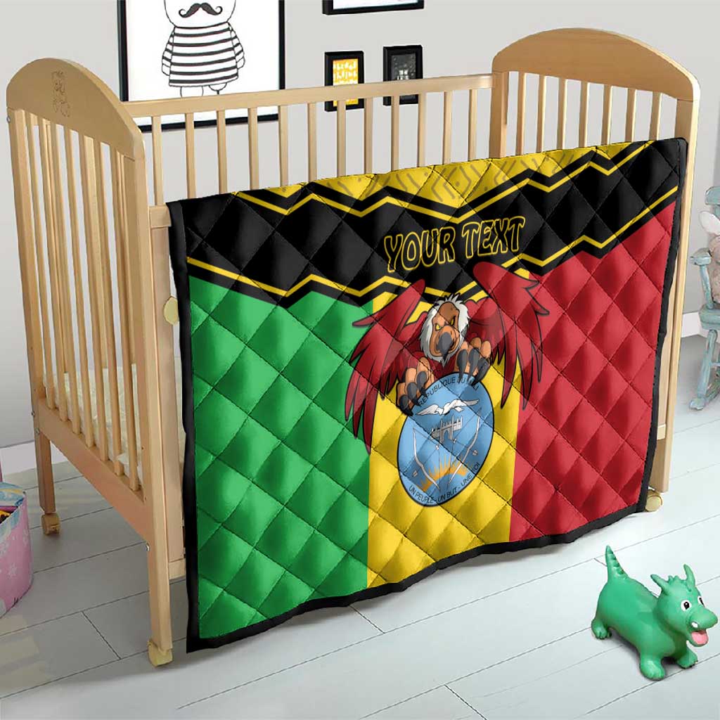 Personalized Afro Mali Vulture Quilt Coat Of Arms - Bogolan Pattern