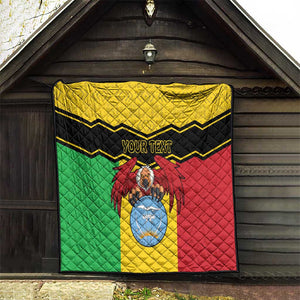 Personalized Afro Mali Vulture Quilt Coat Of Arms - Bogolan Pattern