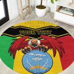 Personalized Afro Mali Vulture Round Carpet Coat Of Arms - Bogolan Pattern