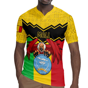 Personalized Afro Mali Vulture Rugby Jersey Coat Of Arms - Bogolan Pattern