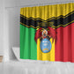 Personalized Afro Mali Vulture Shower Curtain Coat Of Arms - Bogolan Pattern