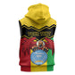 Personalized Afro Mali Vulture Sleeveless Zip Hoodie Coat Of Arms - Bogolan Pattern - African Pride