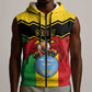 Personalized Afro Mali Vulture Sleeveless Zip Hoodie Coat Of Arms - Bogolan Pattern - African Pride