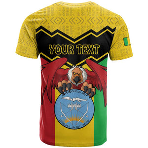 Personalized Afro Mali Vulture T shirt Coat Of Arms - Bogolan Pattern