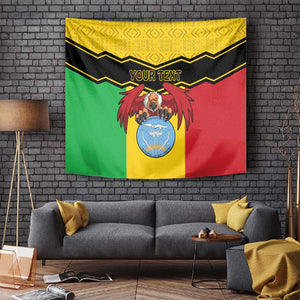 Personalized Afro Mali Vulture Tapestry Coat Of Arms - Bogolan Pattern