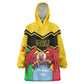 Personalized Afro Mali Vulture Wearable Blanket Hoodie Coat Of Arms - Bogolan Pattern