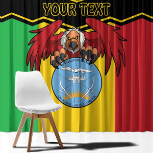 Personalized Afro Mali Vulture Window Curtain Coat Of Arms - Bogolan Pattern