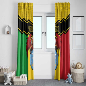 Personalized Afro Mali Vulture Window Curtain Coat Of Arms - Bogolan Pattern