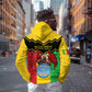 Personalized Afro Mali Vulture Zip Hoodie Coat Of Arms - Bogolan Pattern