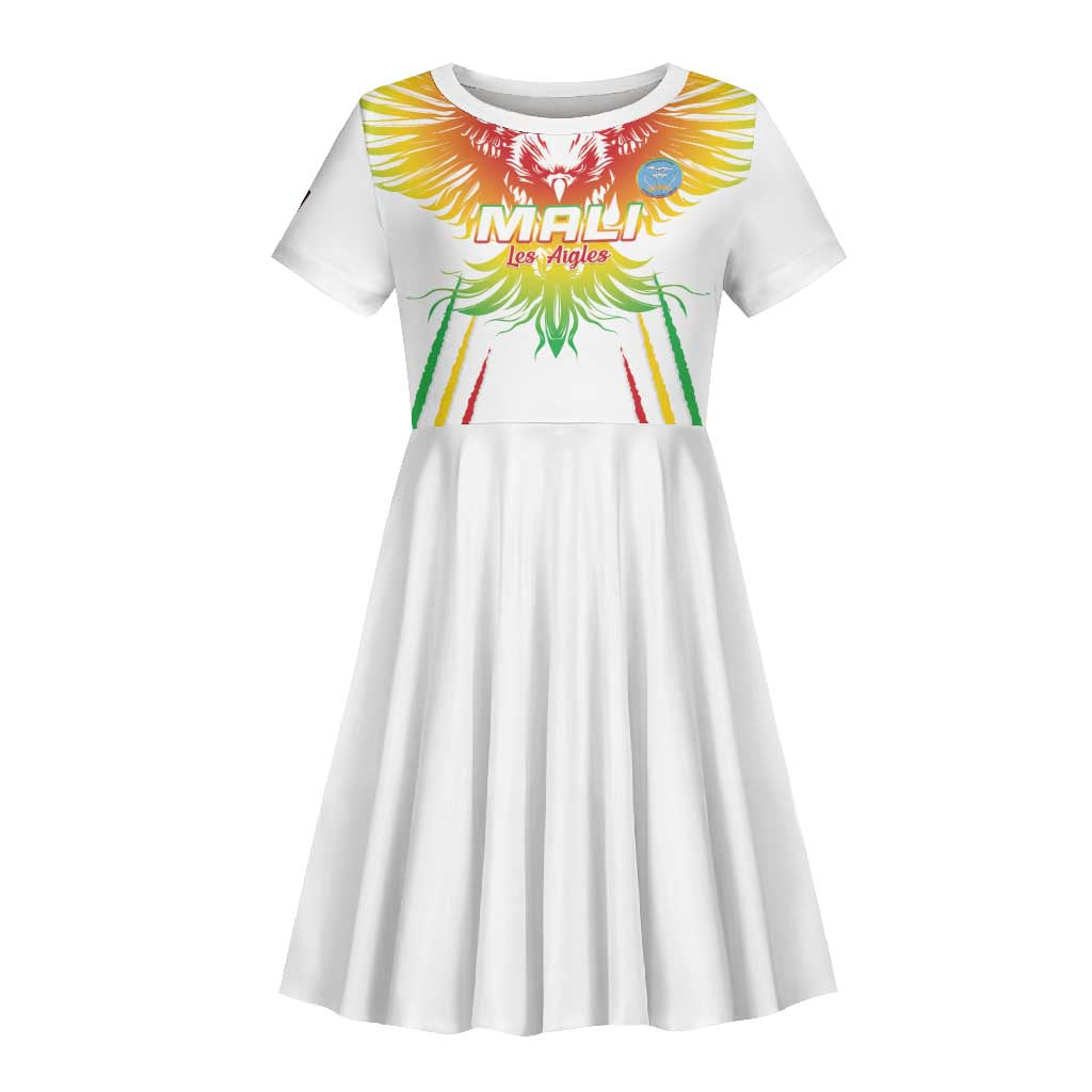 Mali Football Custom Kid Short Sleeve Dress Go Eagles - White Color