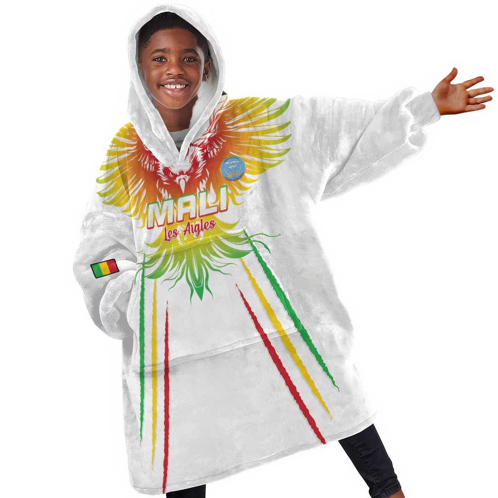 Mali Football Custom Kid Wearable Blanket Hoodie Go Eagles - White Color