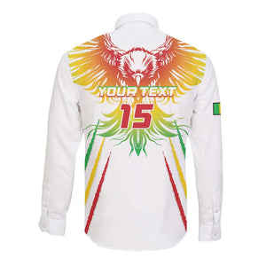 Mali Football Custom Long Sleeve Button Shirt Go Eagles - White Color