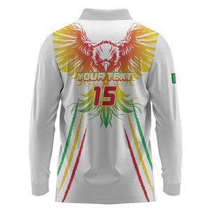 Mali Football Custom Long Sleeve Polo Shirt Go Eagles - White Color