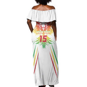 Mali Football Custom Off Shoulder Maxi Dress Go Eagles - White Color