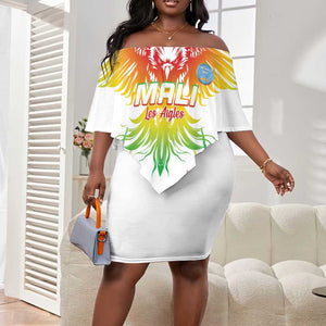 Mali Football Custom Off Shoulder Short Dress Go Eagles - White Color