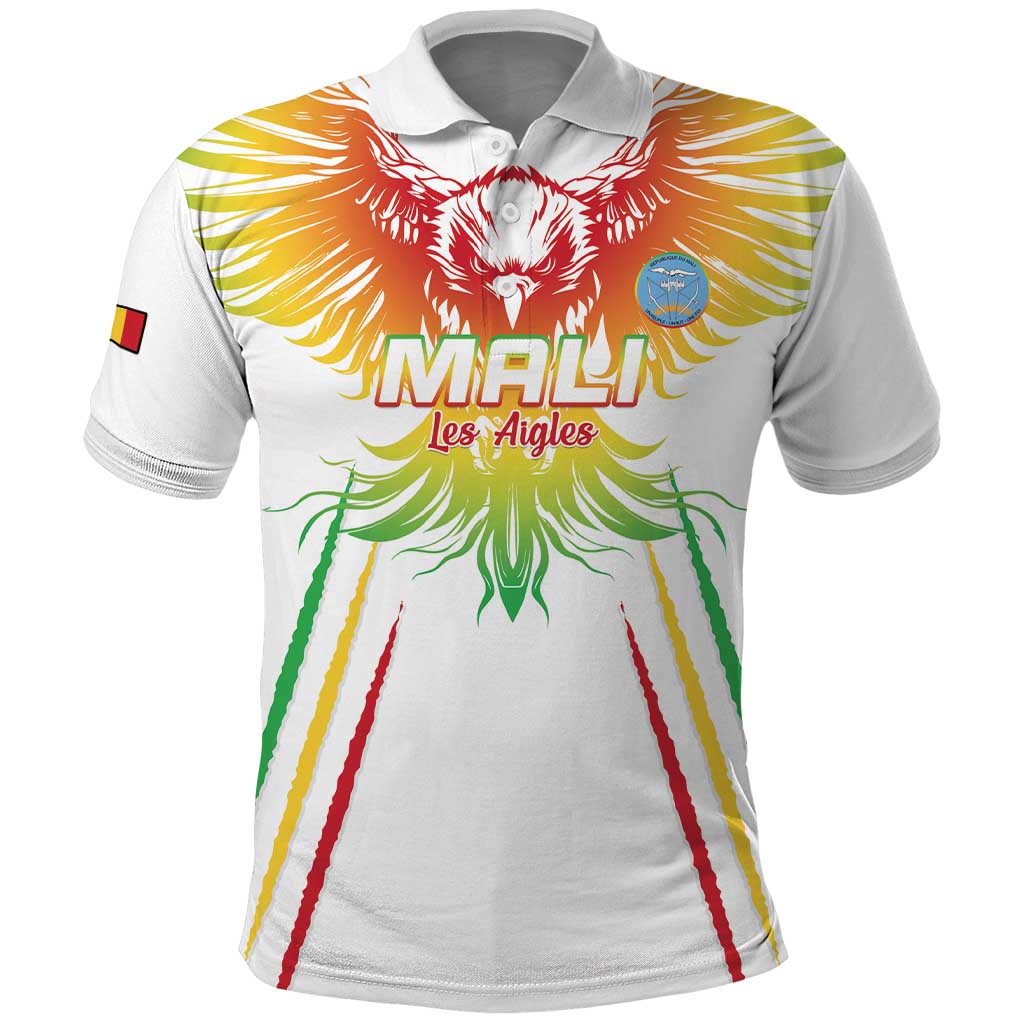 Mali Football Custom Polo Shirt Go Eagles - White Color