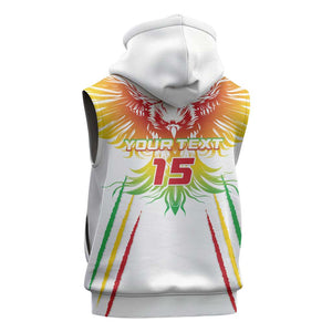 Mali Football Custom Sleeveless Zip Hoodie Go Eagles - White Color - African Pride