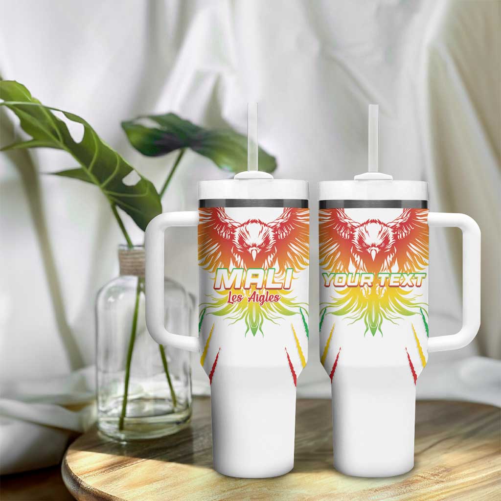 Mali Football Custom Tumbler With Handle Go Eagles - White Color