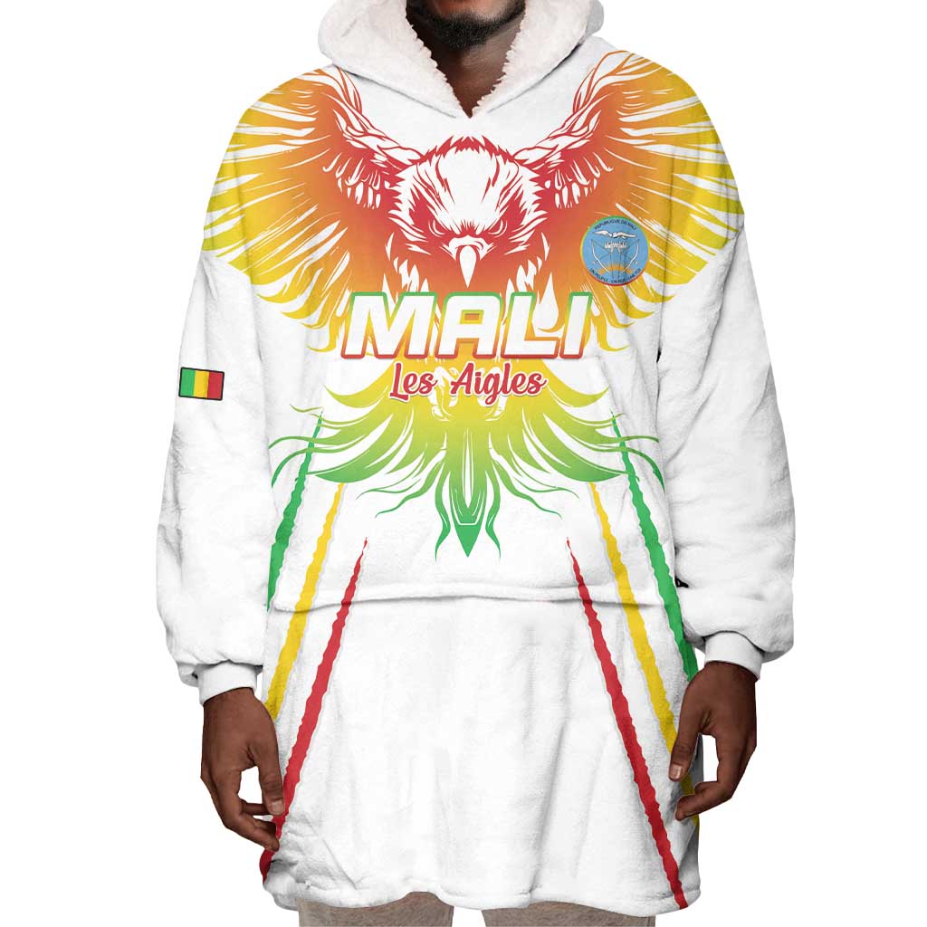 Mali Football Custom Wearable Blanket Hoodie Go Eagles - White Color