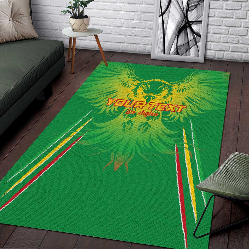 Mali Football Custom Area Rug Go Eagles - Green Color