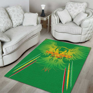 Mali Football Custom Area Rug Go Eagles - Green Color