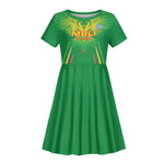 Mali Football Custom Kid Short Sleeve Dress Go Eagles - Green Color