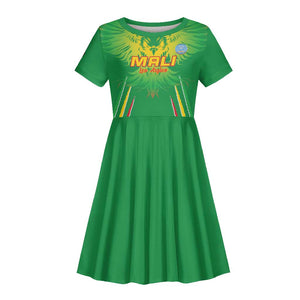 Mali Football Custom Kid Short Sleeve Dress Go Eagles - Green Color