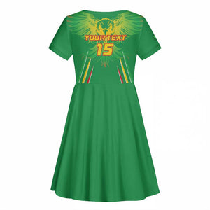 Mali Football Custom Kid Short Sleeve Dress Go Eagles - Green Color