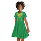 Mali Football Custom Kid Short Sleeve Dress Go Eagles - Green Color