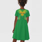 Mali Football Custom Kid Short Sleeve Dress Go Eagles - Green Color