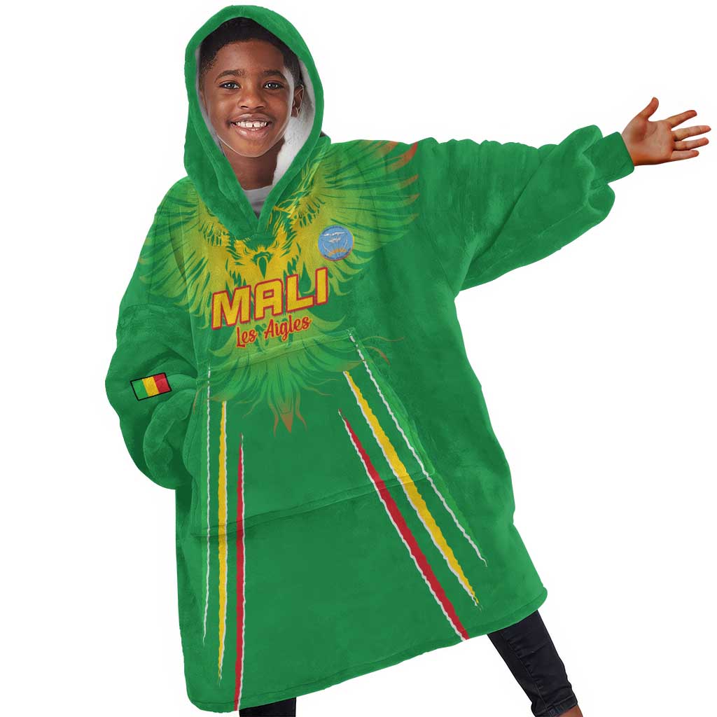 Mali Football Custom Kid Wearable Blanket Hoodie Go Eagles - Green Color