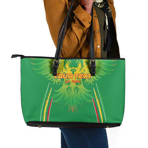 Mali Football Custom Leather Tote Bag Go Eagles - Green Color