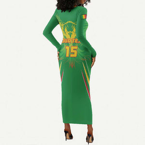 Mali Football Custom Long Sleeve Bodycon Dress Go Eagles - Green Color