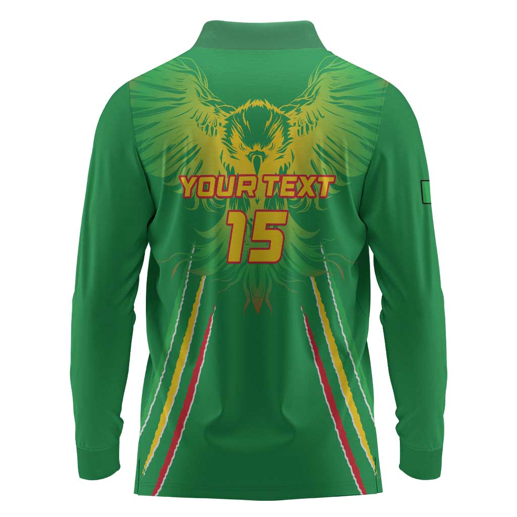 Mali Football Custom Long Sleeve Polo Shirt Go Eagles - Green Color