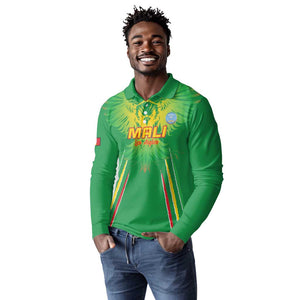 Mali Football Custom Long Sleeve Polo Shirt Go Eagles - Green Color