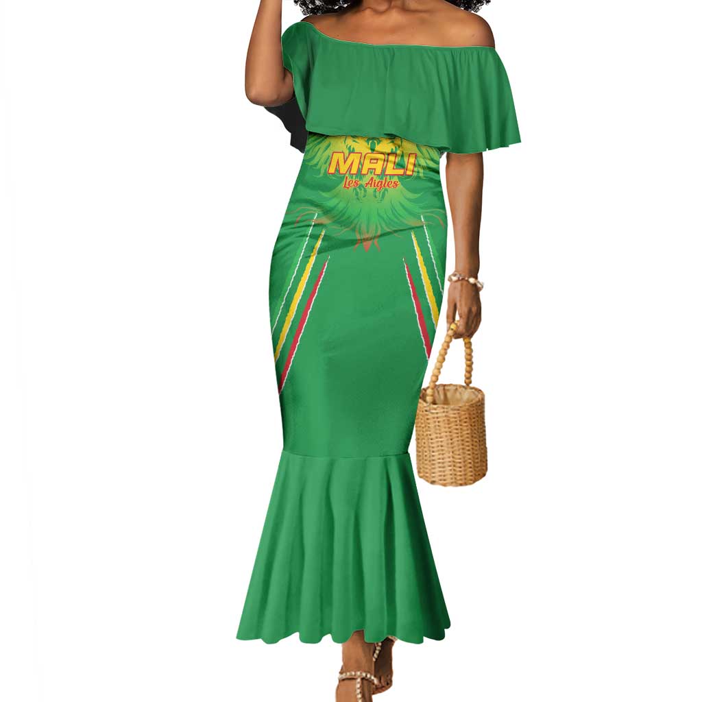 Mali Football Custom Mermaid Dress Go Eagles - Green Color