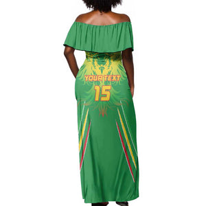 Mali Football Custom Off Shoulder Maxi Dress Go Eagles - Green Color