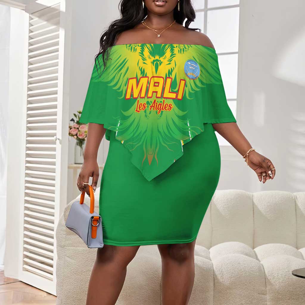 Mali Football Custom Off Shoulder Short Dress Go Eagles - Green Color