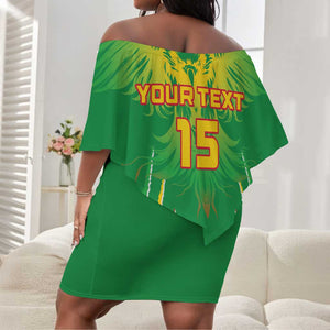 Mali Football Custom Off Shoulder Short Dress Go Eagles - Green Color