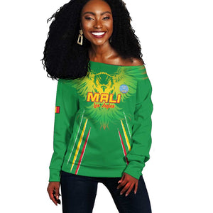 Mali Football Custom Off Shoulder Sweater Go Eagles - Green Color