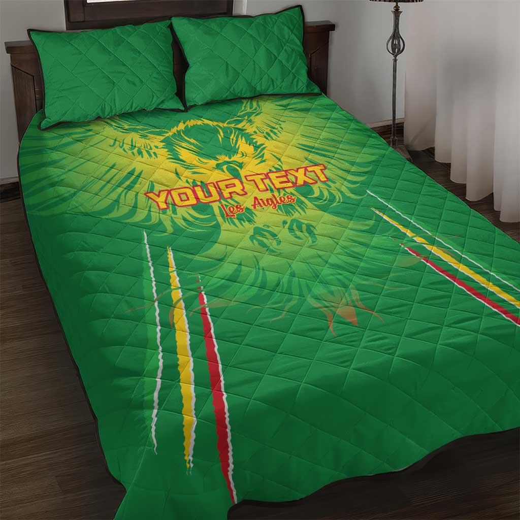 Mali Football Custom Quilt Bed Set Go Eagles - Green Color