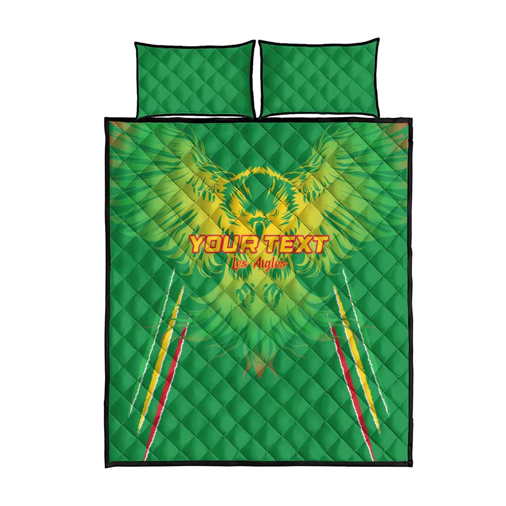 Mali Football Custom Quilt Bed Set Go Eagles - Green Color