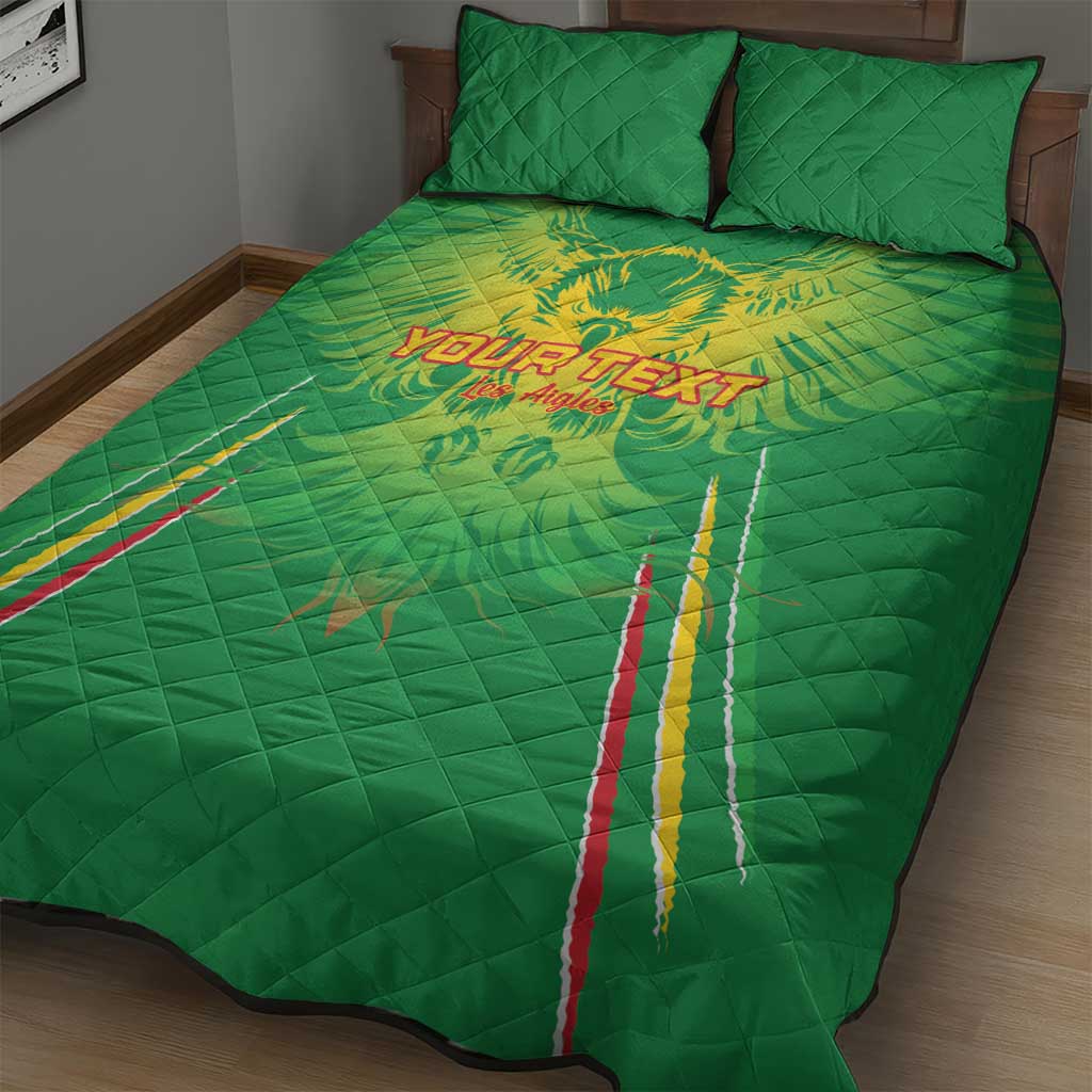 Mali Football Custom Quilt Bed Set Go Eagles - Green Color