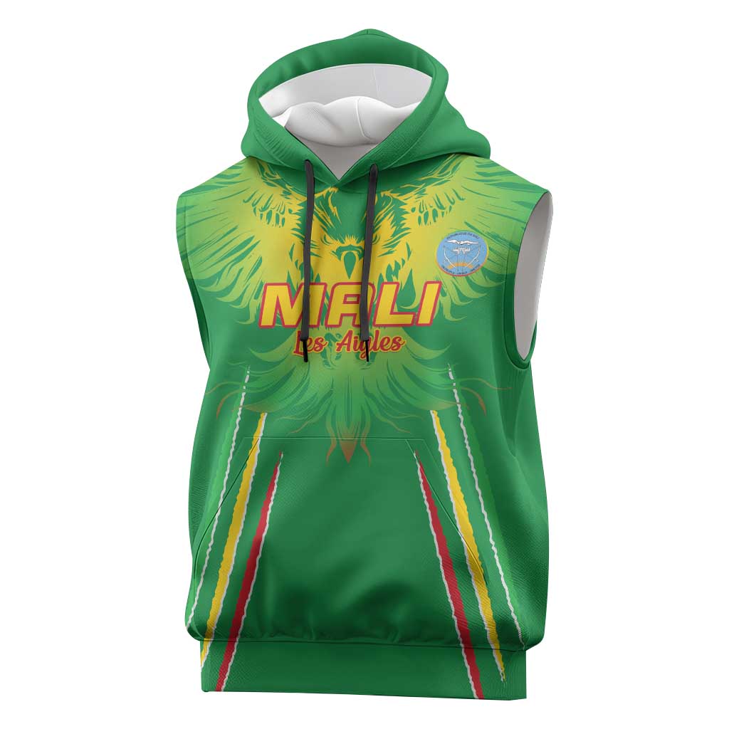 Mali Football Custom Sleeveless Hoodie Go Eagles - Green Color - African Pride