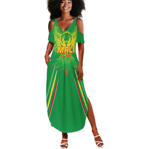 Mali Football Custom Summer Maxi Dress Go Eagles - Green Color