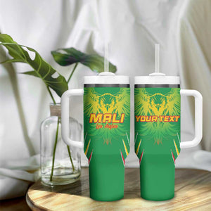 Mali Football Custom Tumbler With Handle Go Eagles - Green Color