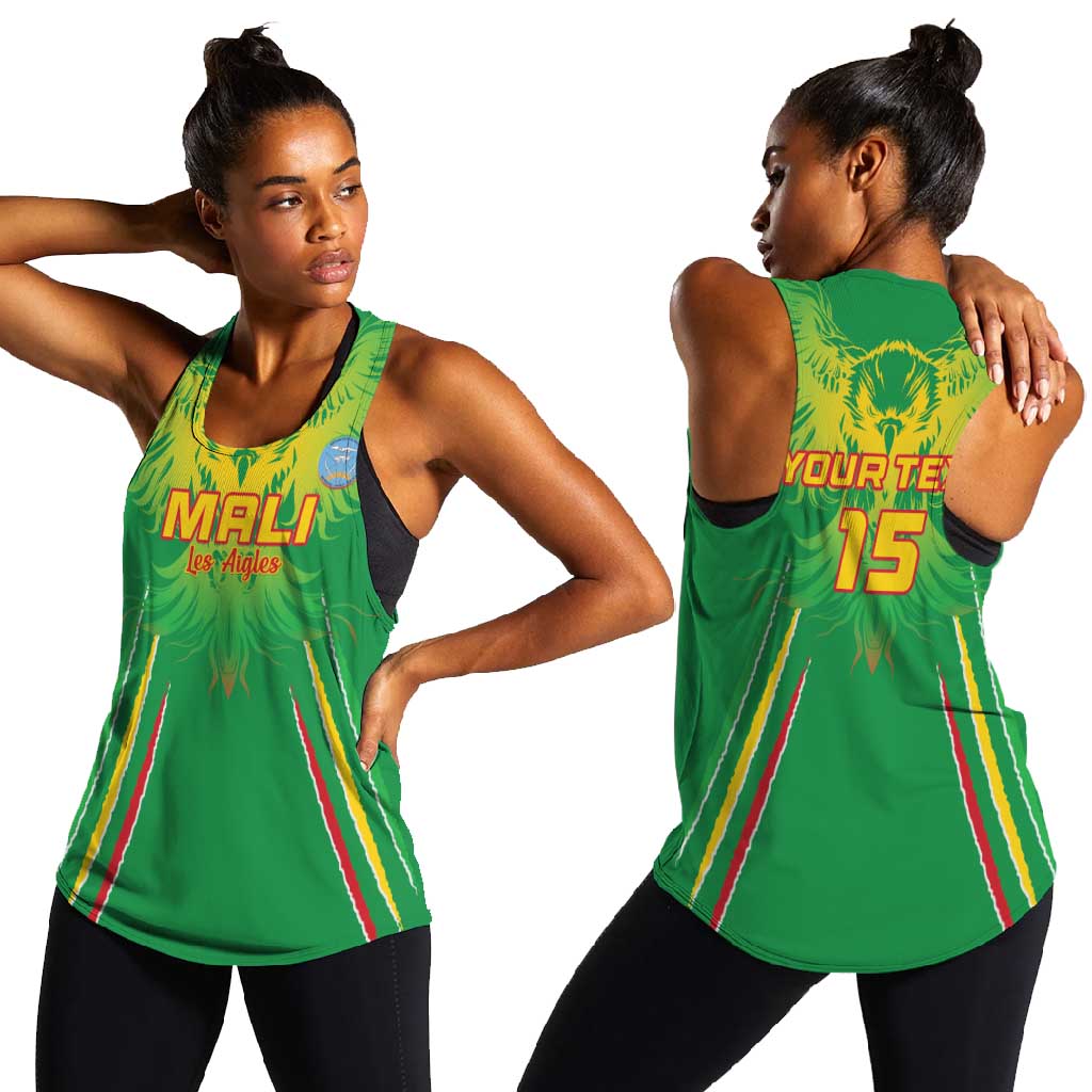 Mali Football Custom Women Racerback Tank Go Eagles - Green Color